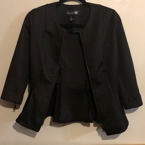 Forever 21 Zipper Peplum Flare Jacket